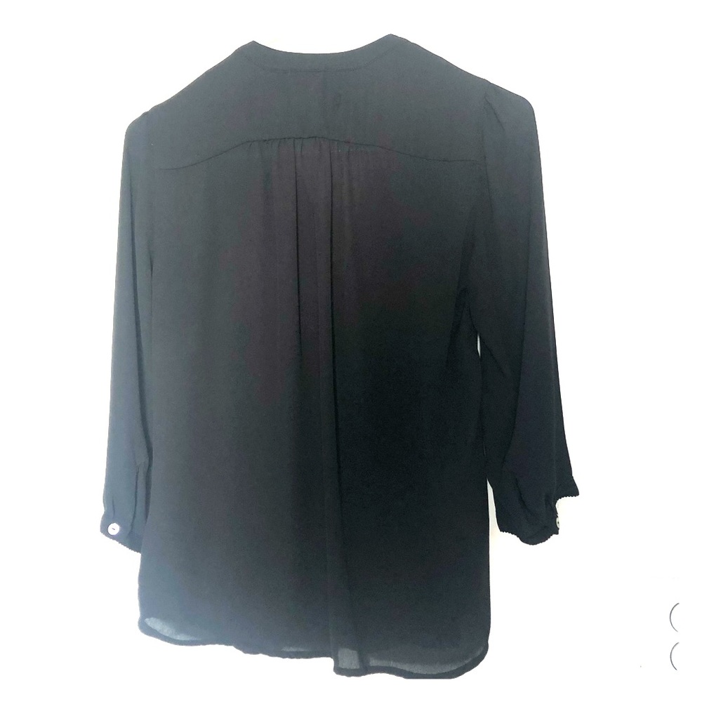 Black Pleated Ruffle Top - Picture 2 of 3